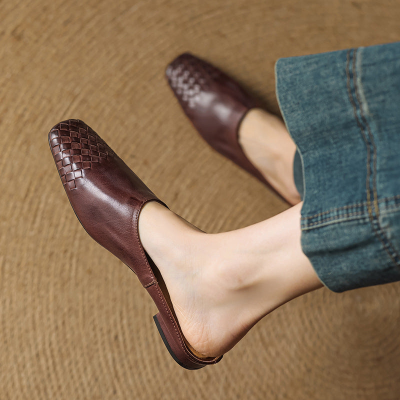 Dalvi Genuine Leather Slip-On Mules
