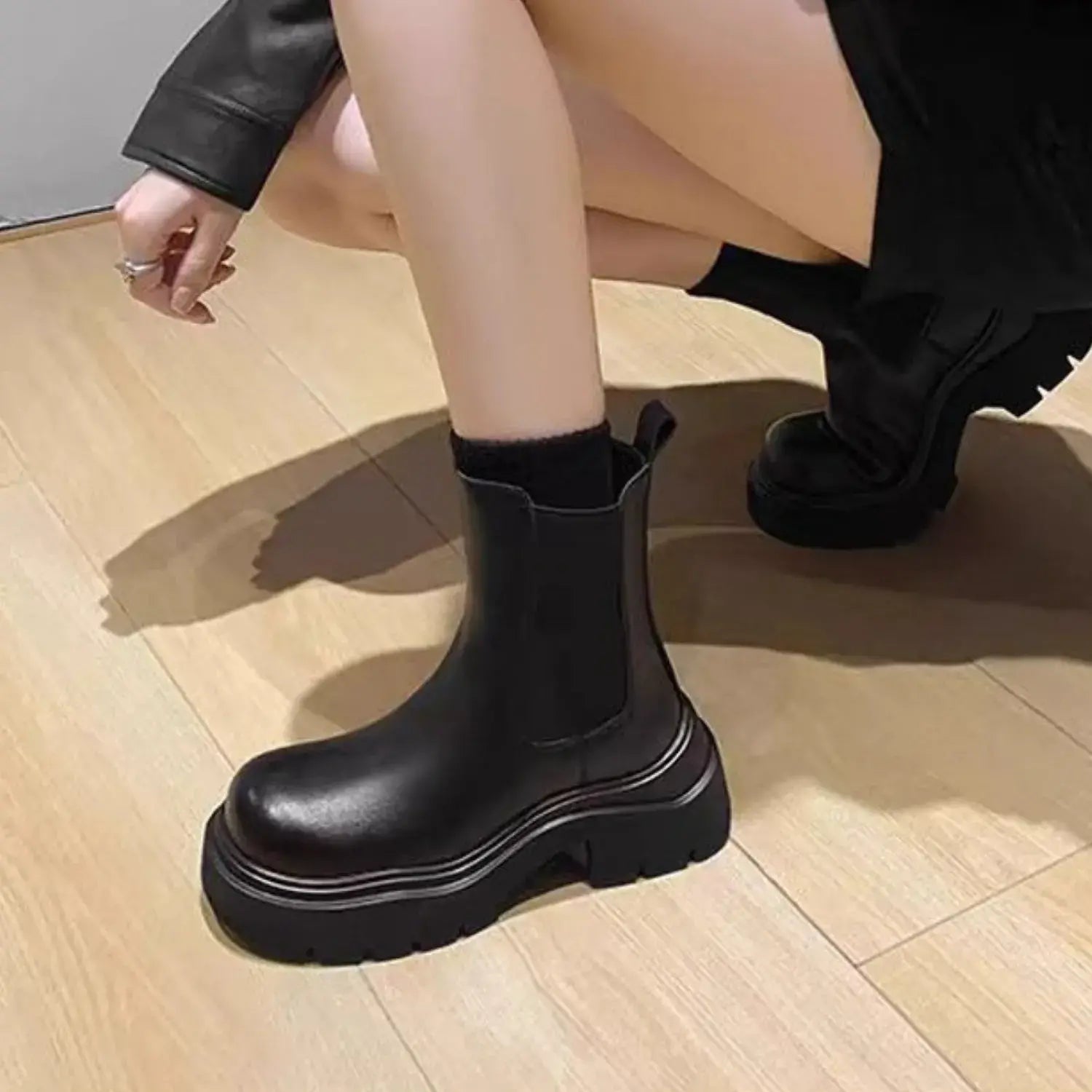 Ophelia Genuine Leather Orthopedic Heels Boots