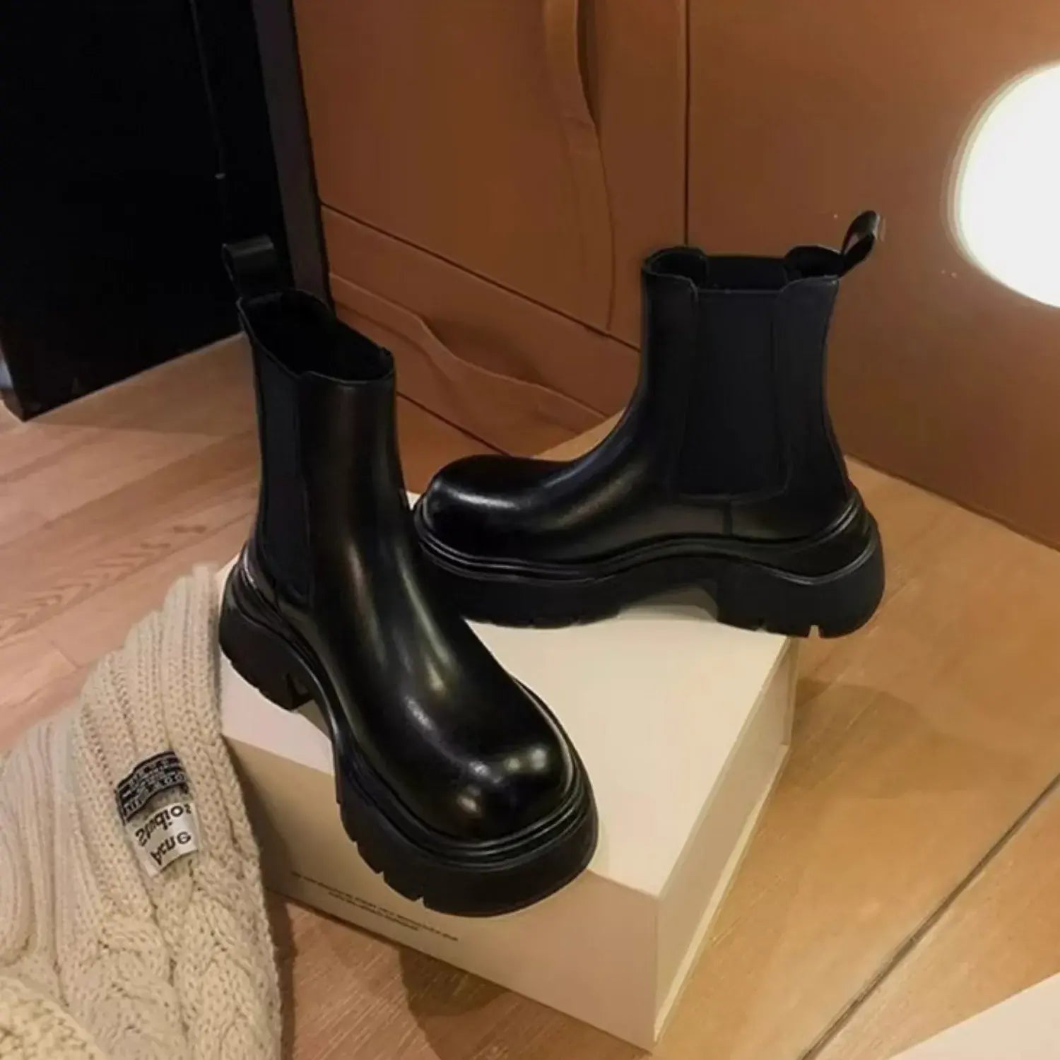 Ophelia Genuine Leather Orthopedic Heels Boots