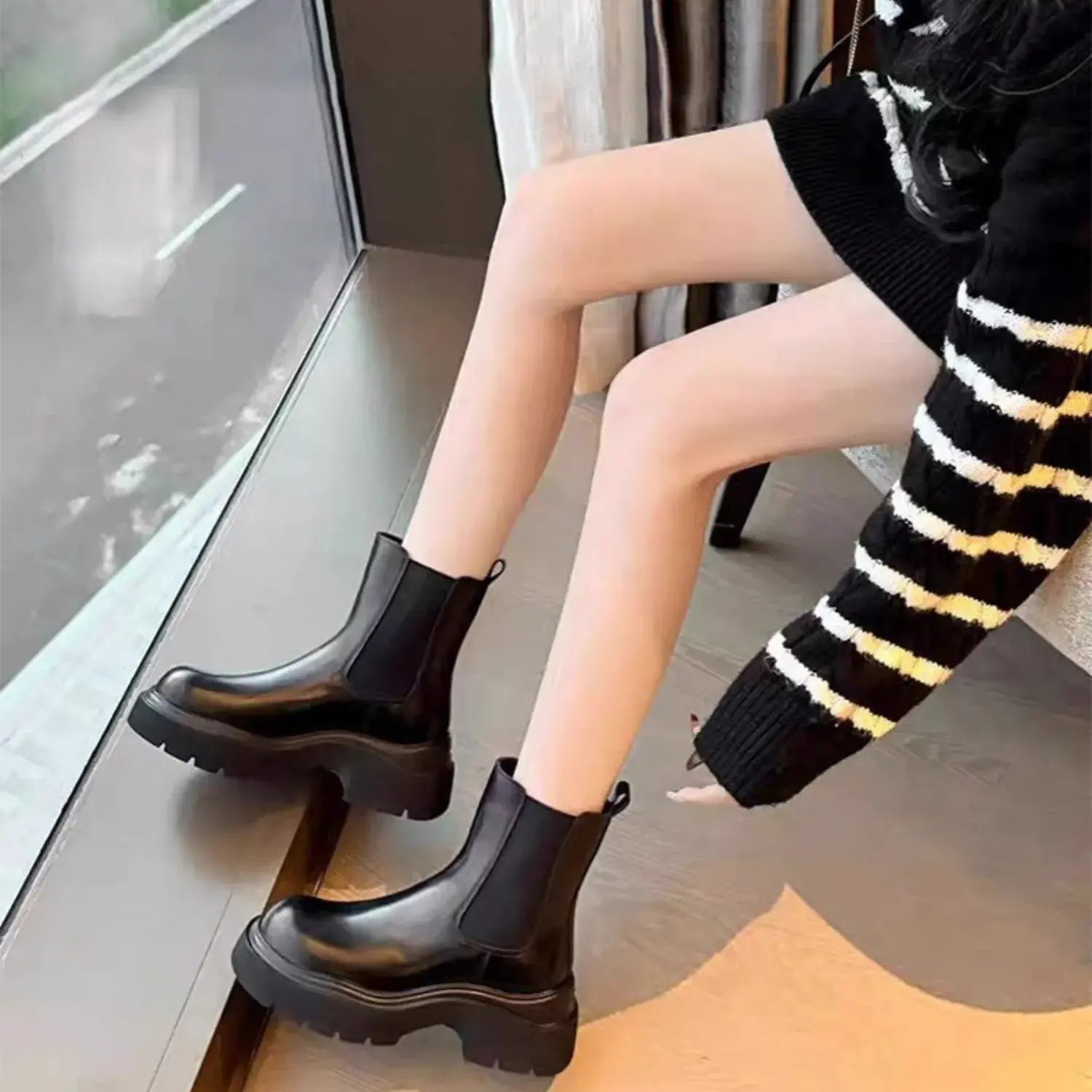 Ophelia Genuine Leather Orthopedic Heels Boots