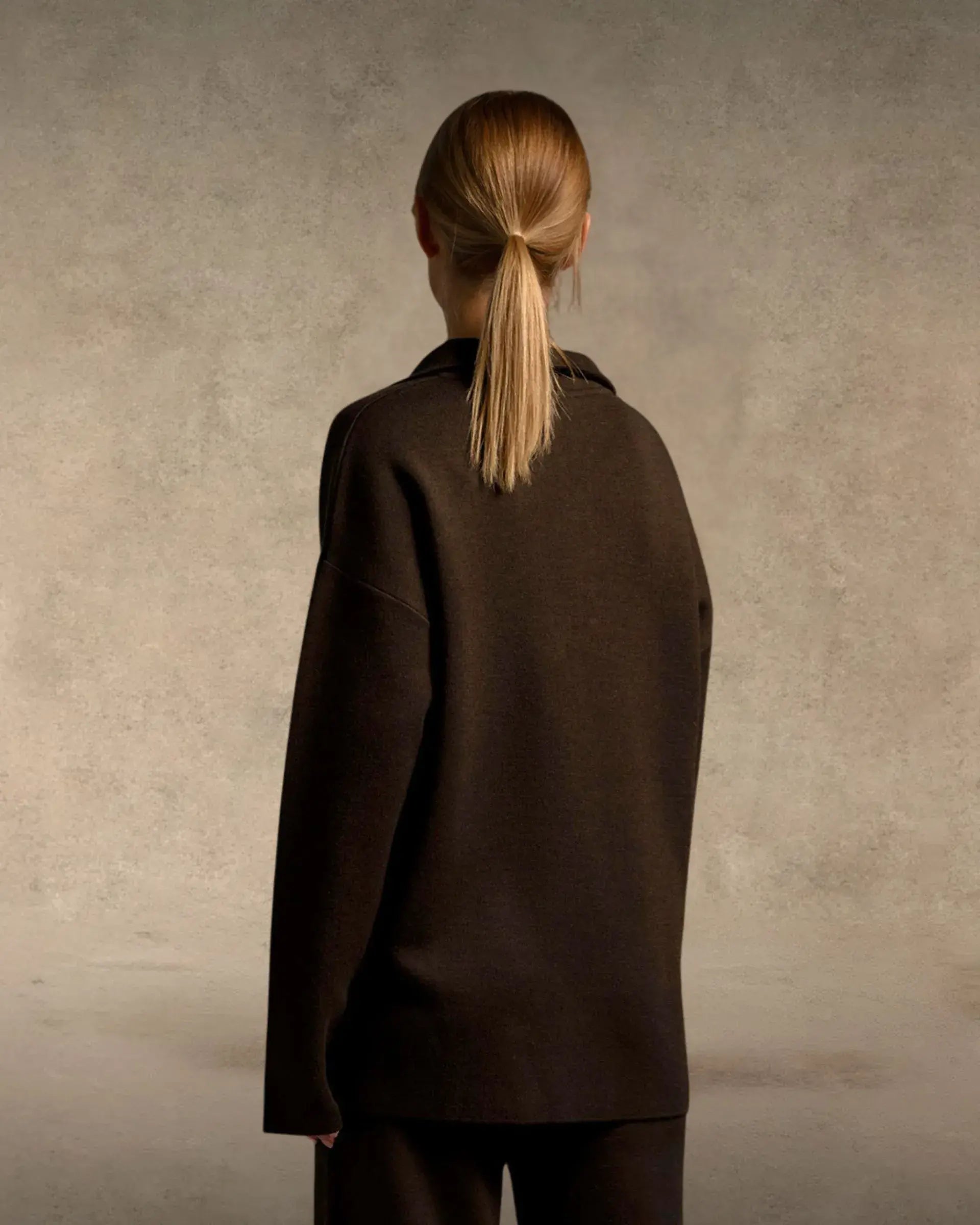 Polo Collar Knitted Sweater With Loos Pants