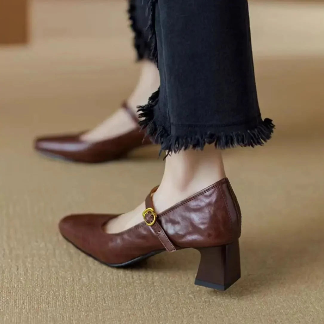 Remina Genuine Leather High Heels