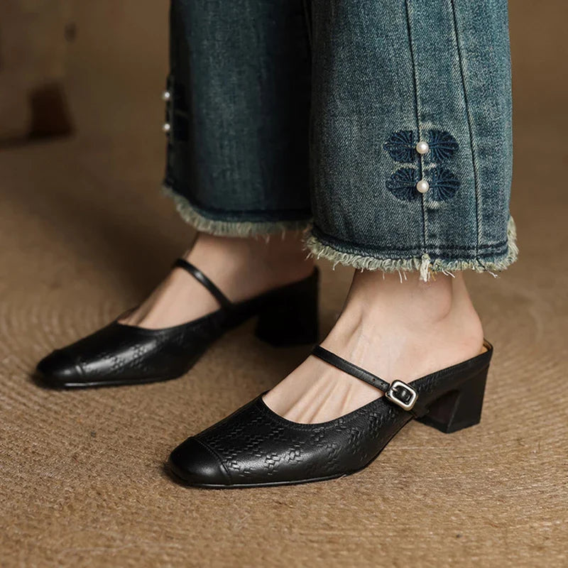 Authentic Leather Mules by Berla