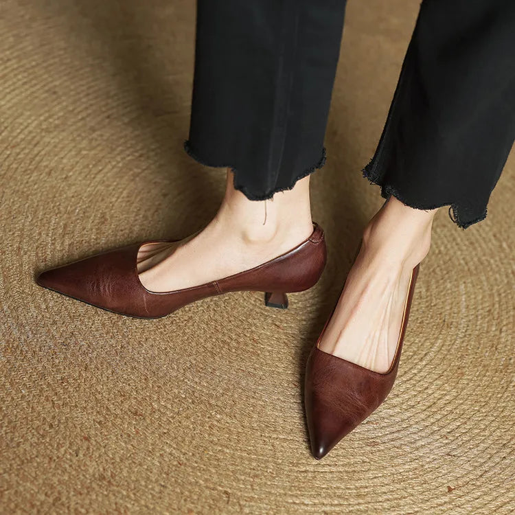 Eveline - Genuine Leather High Heels Shoes