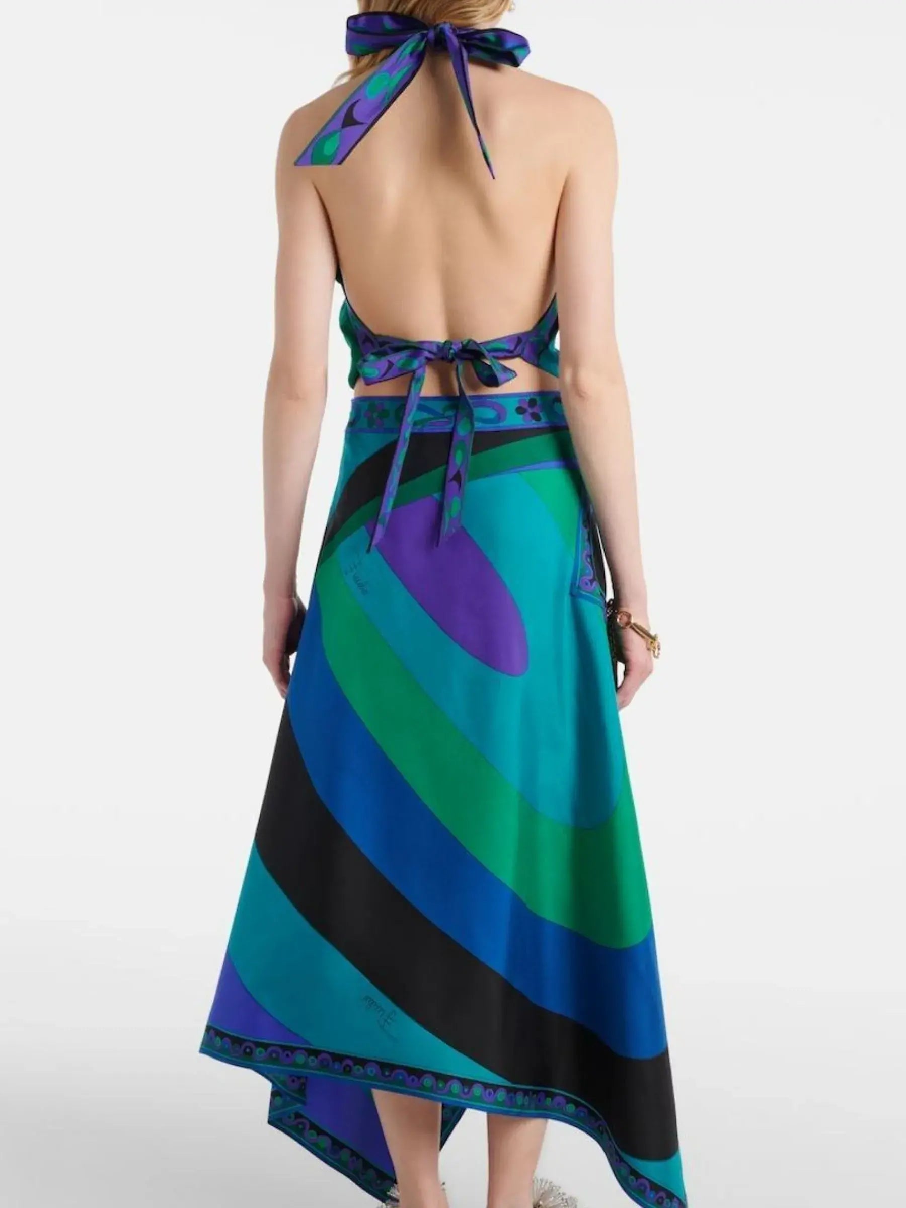 Scarlet - Satin midi Top and Skirt set