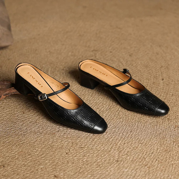 Authentic Leather Mules by Berla