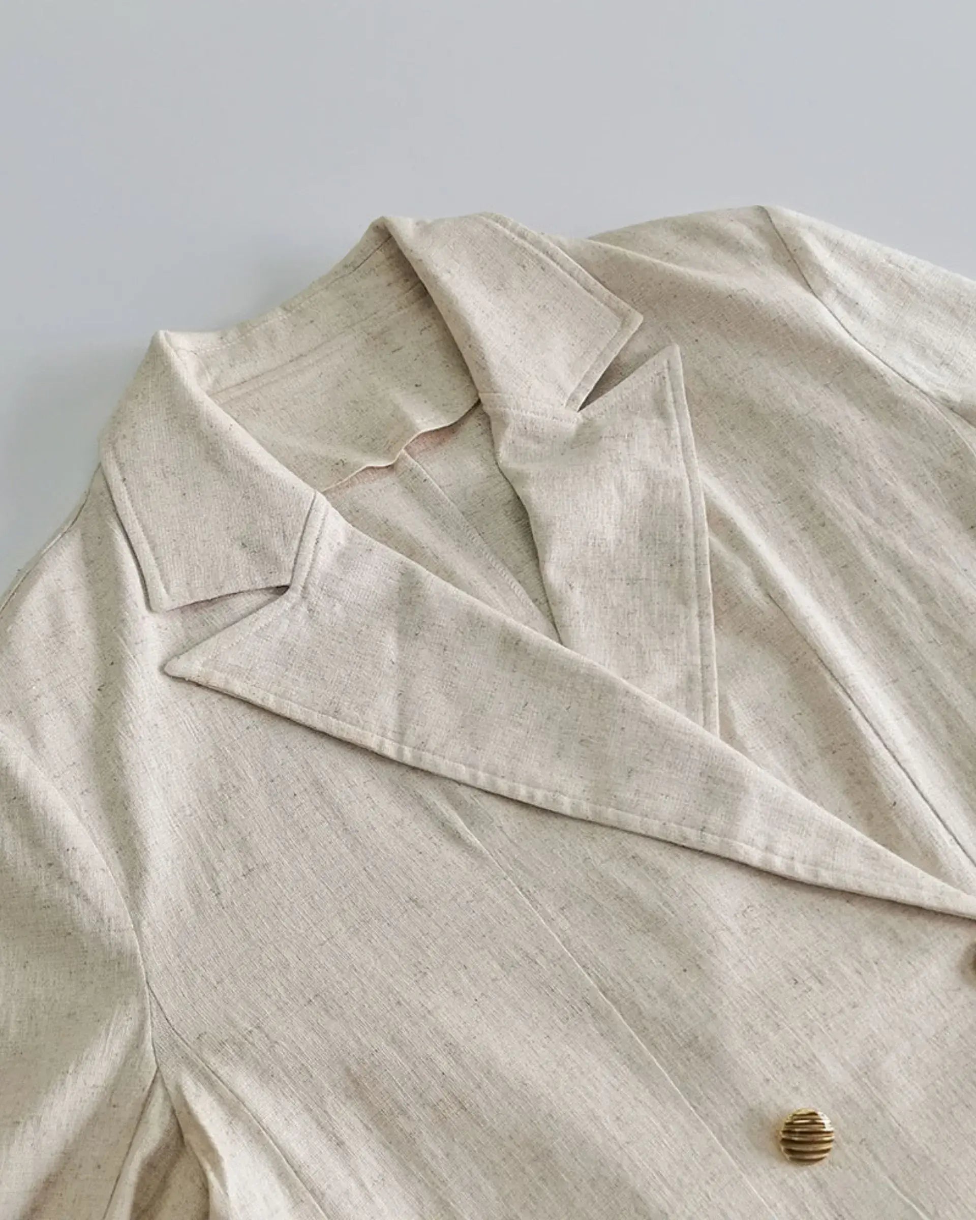 Women Linen Blazer Suits Two Piece Set with Short
