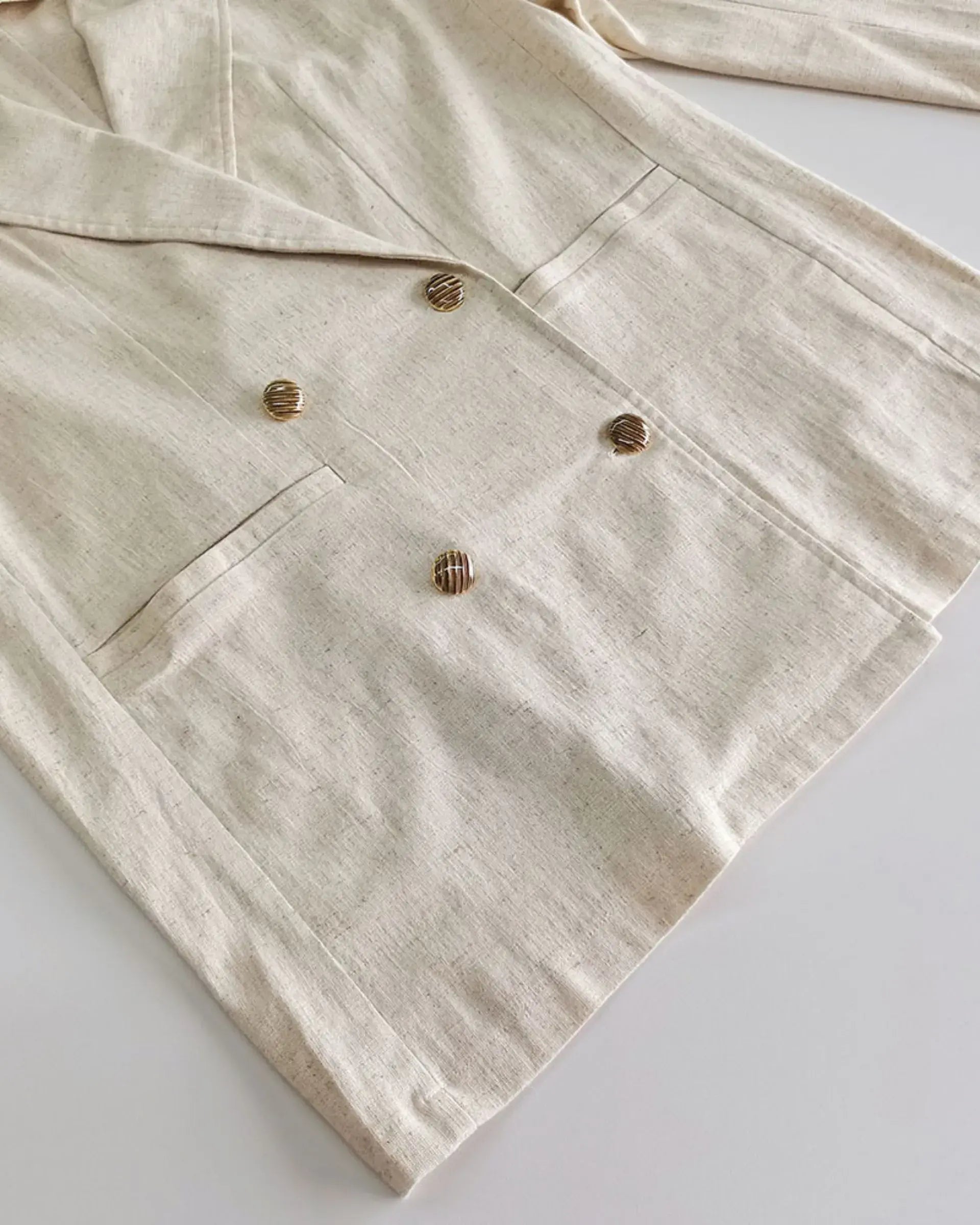 Women Linen Blazer Suits Two Piece Set with Short