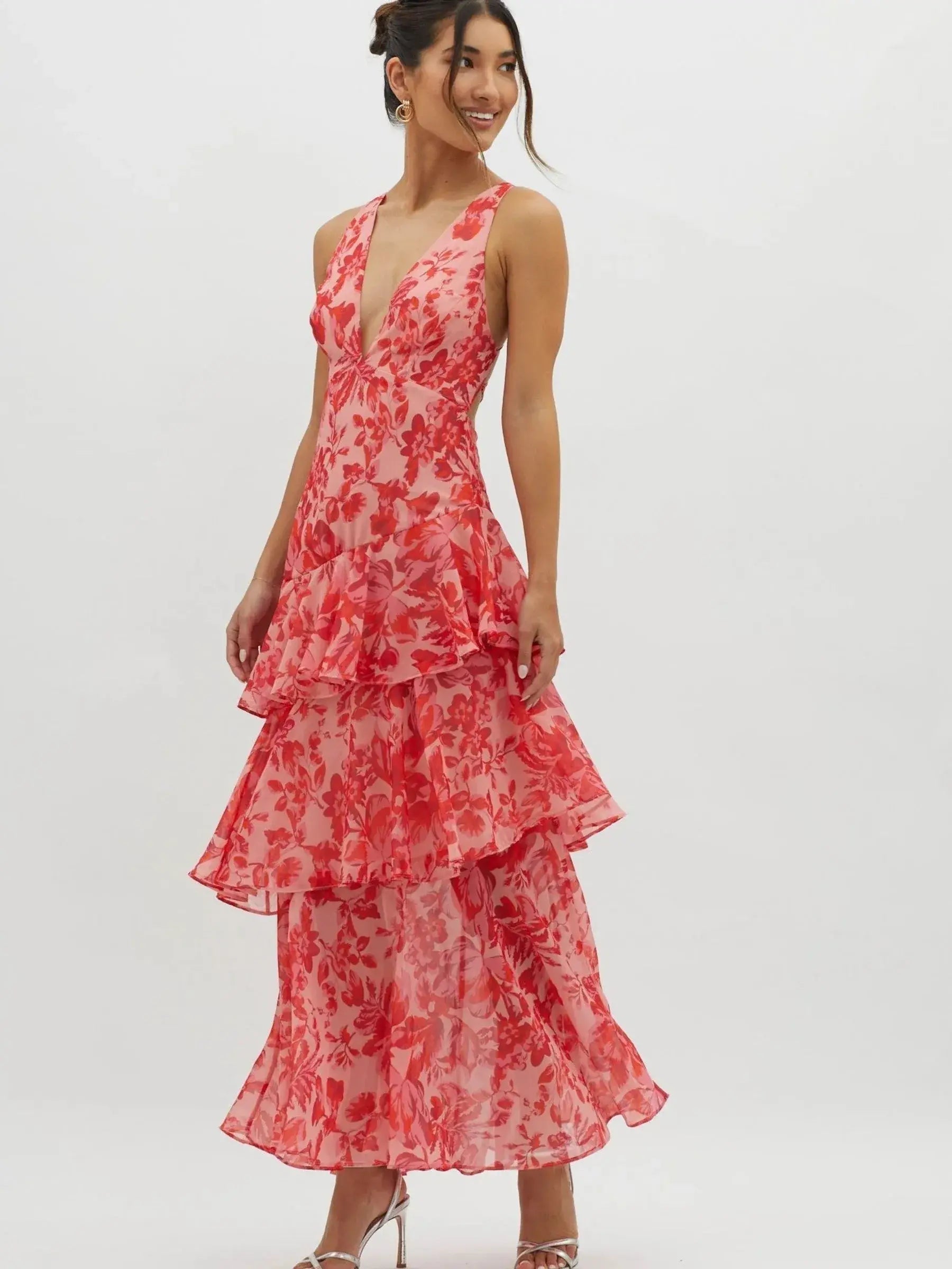 Emily™ - Floral Midi Dress with Shift Design