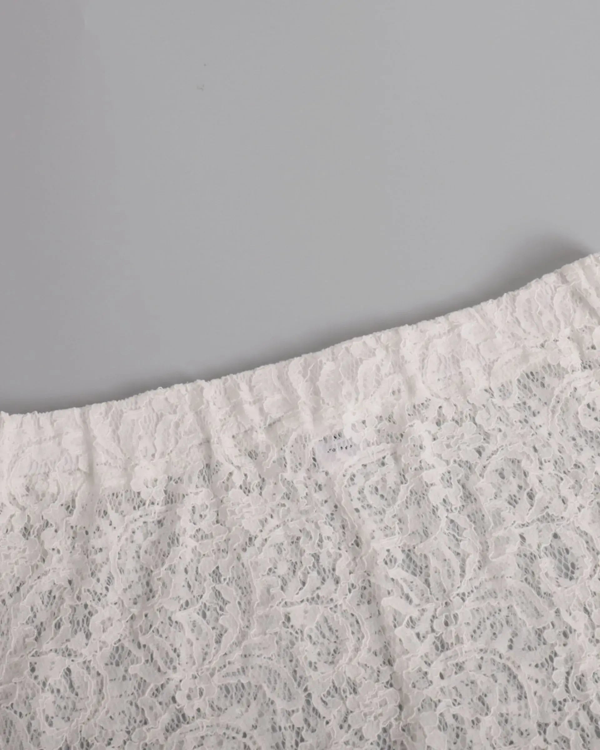 White Lace Skirt Back Slit